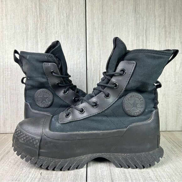 Converse Chuck 70 De Luxe Heel XXHi Lugged Black Combat Boot Womens Size 5.5 - Picture 4 of 8